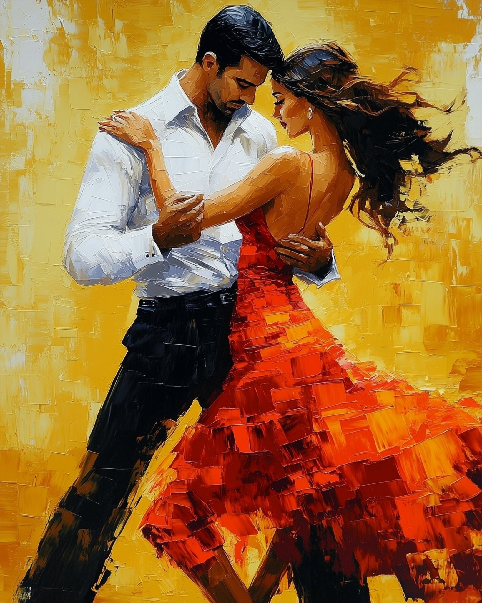 Elegant Tango Embrace - Dance - BestPaintByNumbers - Paint by Numbers Custom Kit