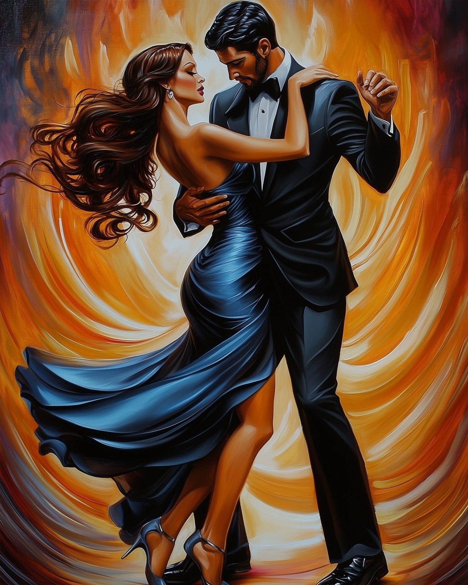 Elegant Tango Sway - Dance - BestPaintByNumbers - Paint by Numbers Custom Kit