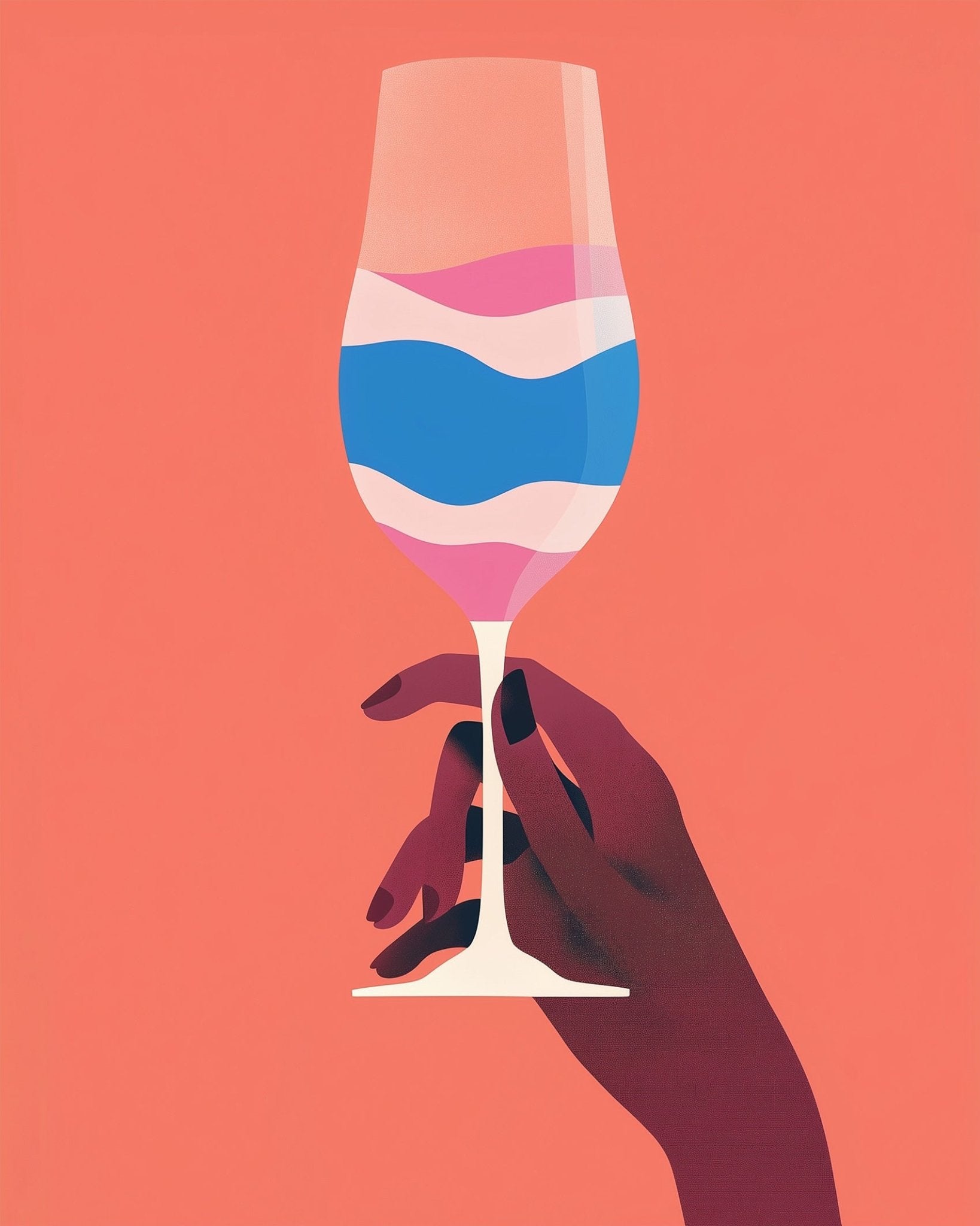 Elegant Wine Glass - Minimalistic - BestPaintByNumbers - Paint by Numbers Custom Kit