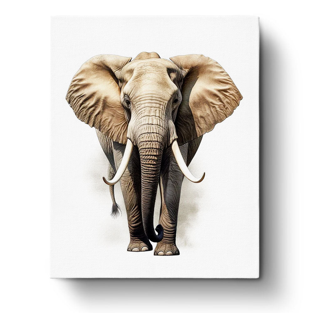 Fixed paint by numbers kit, 24 colors, 12x16in. Majestic elephant in bold strokes for relaxation.