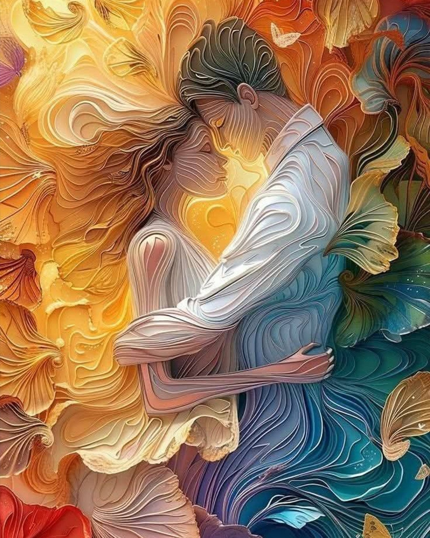 Embrace of Colors - Romance - BestPaintByNumbers - Paint by Numbers Custom Kit