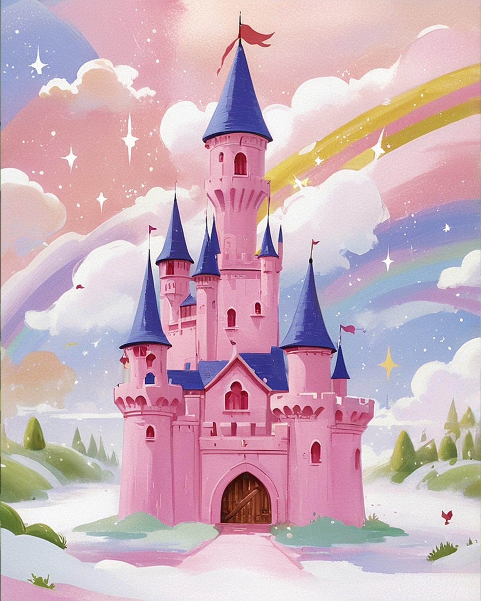 Enchanted Castle Painting - Kids - BestPaintByNumbers - Paint by Numbers Custom Kit