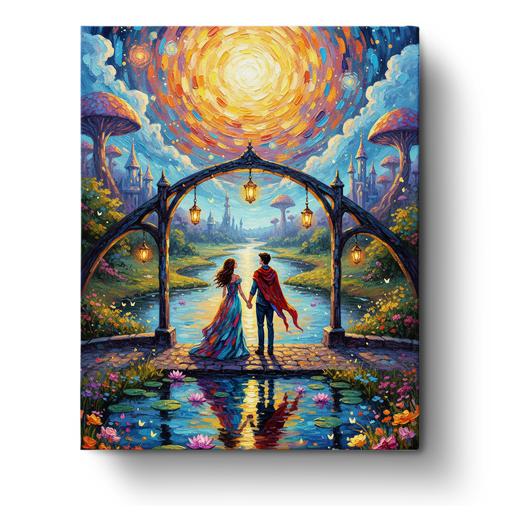 Enchanted Evening Stroll - PeacefulMoments - BestPaintByNumbers - Paint by Numbers Custom Kit