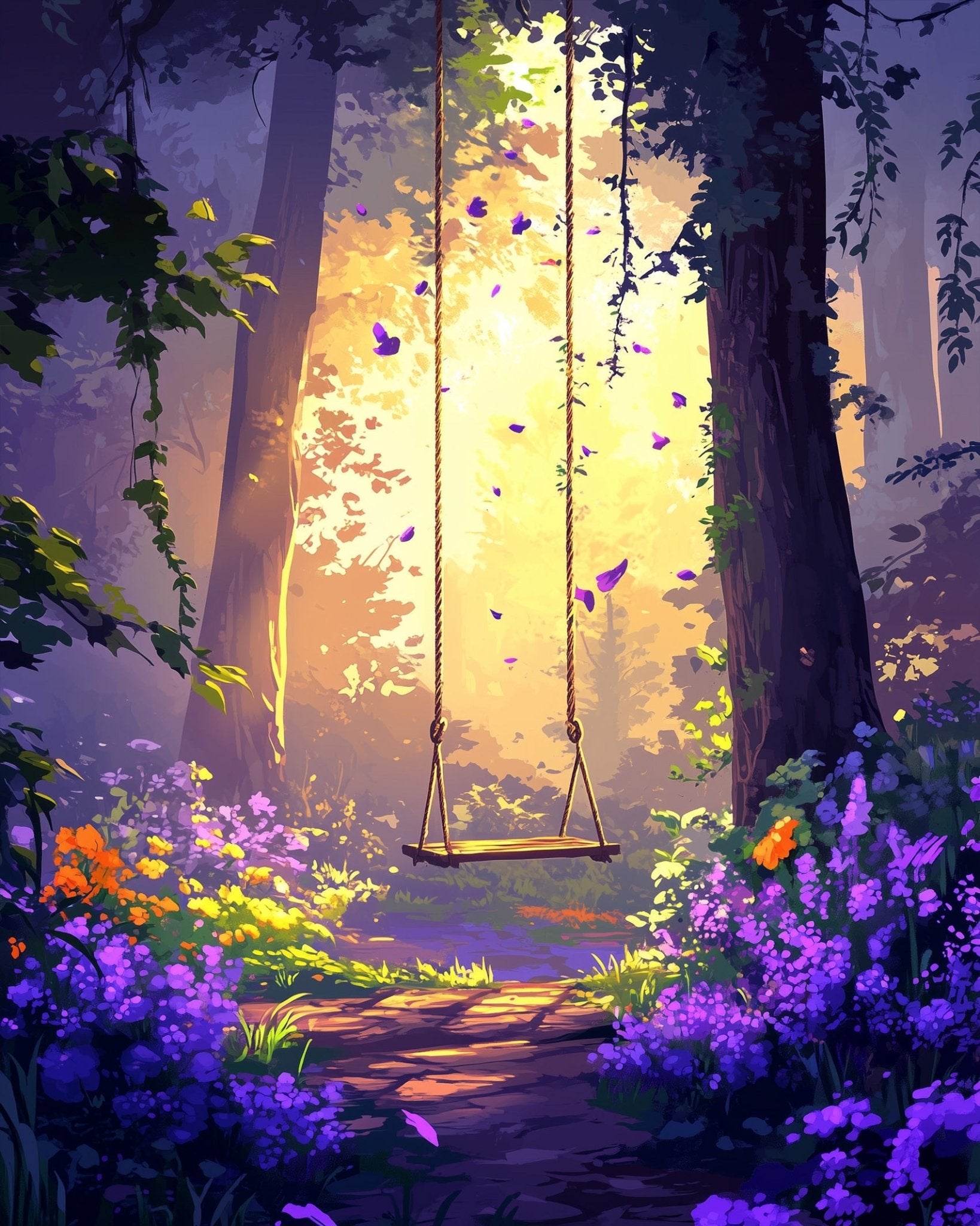 Enchanted Forest Swing - Fairy Tail - BestPaintByNumbers - Paint by Numbers Custom Kit
