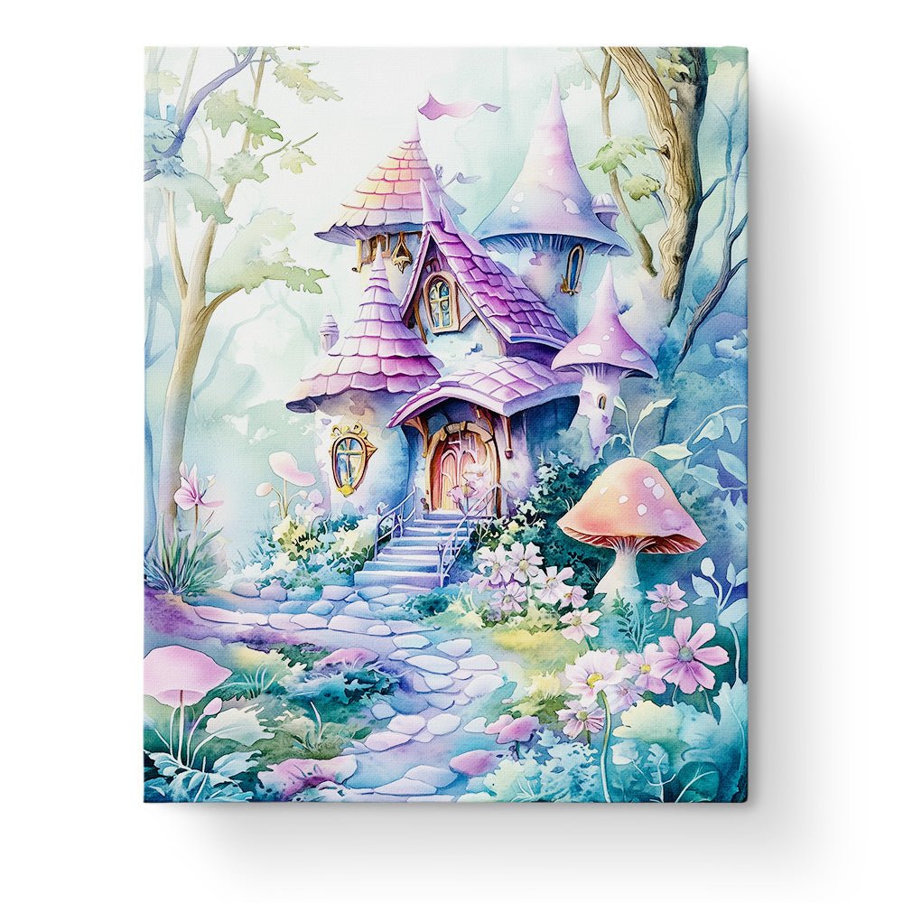 Enchanted Mushroom Cottage - Fairy Tail - BestPaintByNumbers - Paint by Numbers Custom Kit