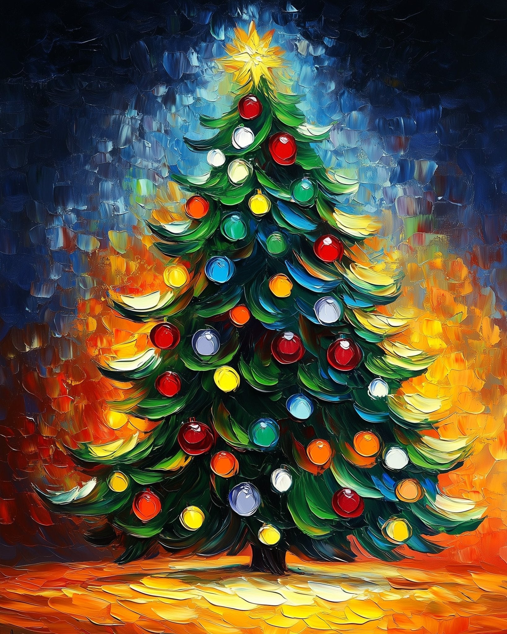 Festive Christmas Tree - Christmas - BestPaintByNumbers - Paint by Numbers Custom Kit