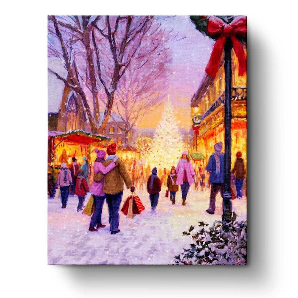 Festive Market Stroll - Christmas - BestPaintByNumbers - Paint by Numbers Custom Kit