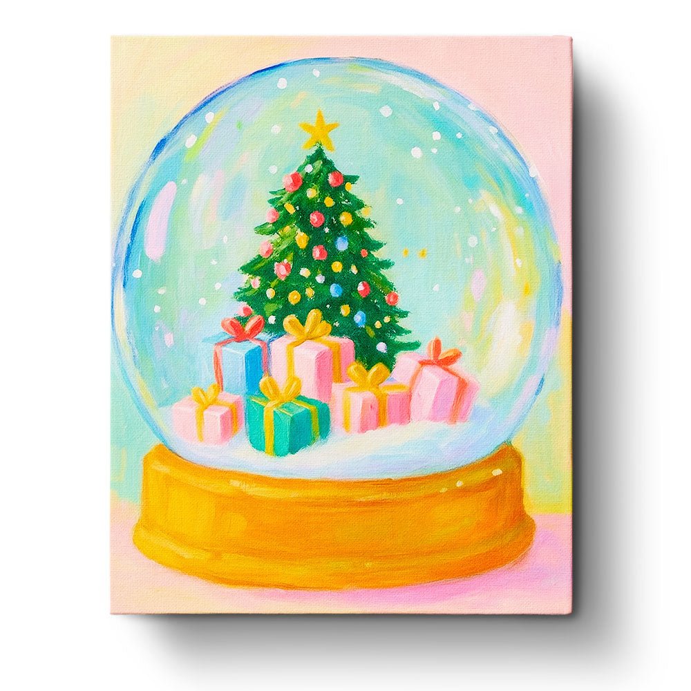 Festive Snow Globe Scene - Mexico - BestPaintByNumbers - Paint by Numbers Custom Kit
