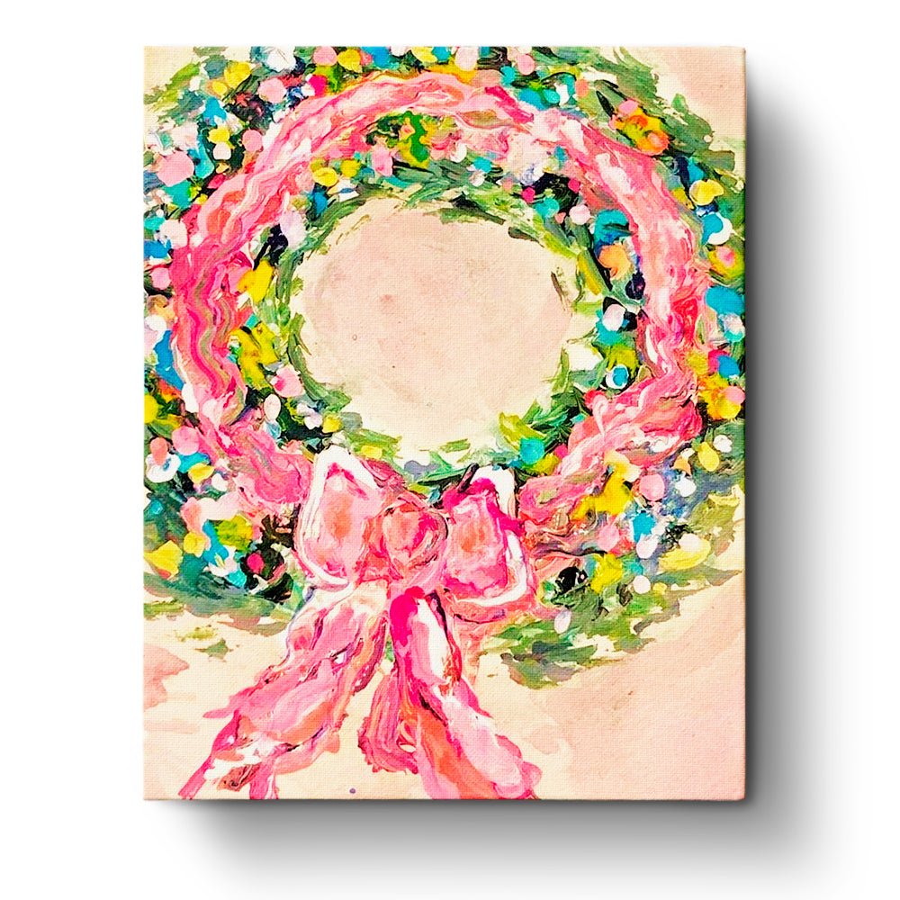 Festive Wreath Delight - Christmas - BestPaintByNumbers - Paint by Numbers Custom Kit