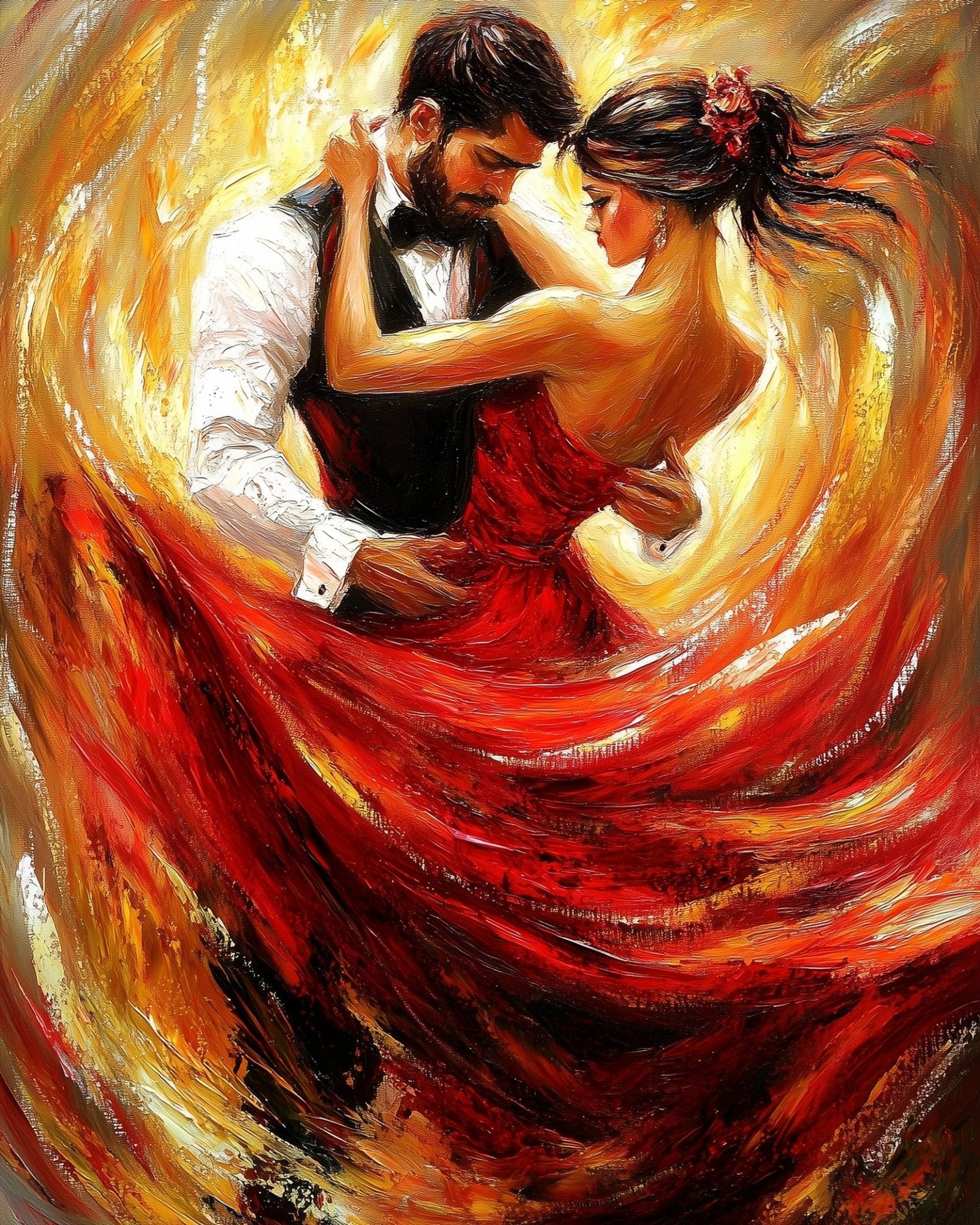 Fiery Dance of Passion - Dance - BestPaintByNumbers - Paint by Numbers Custom Kit