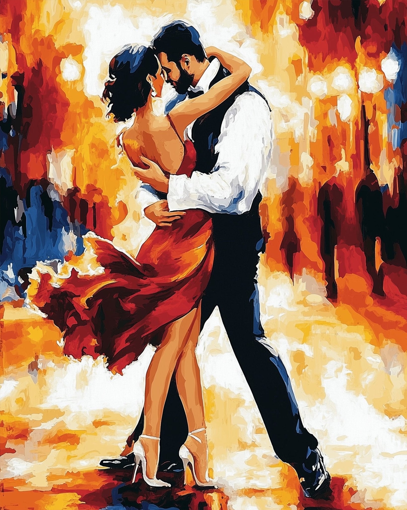 Fiery Tango Passion - Dance - BestPaintByNumbers - Paint by Numbers Custom Kit
