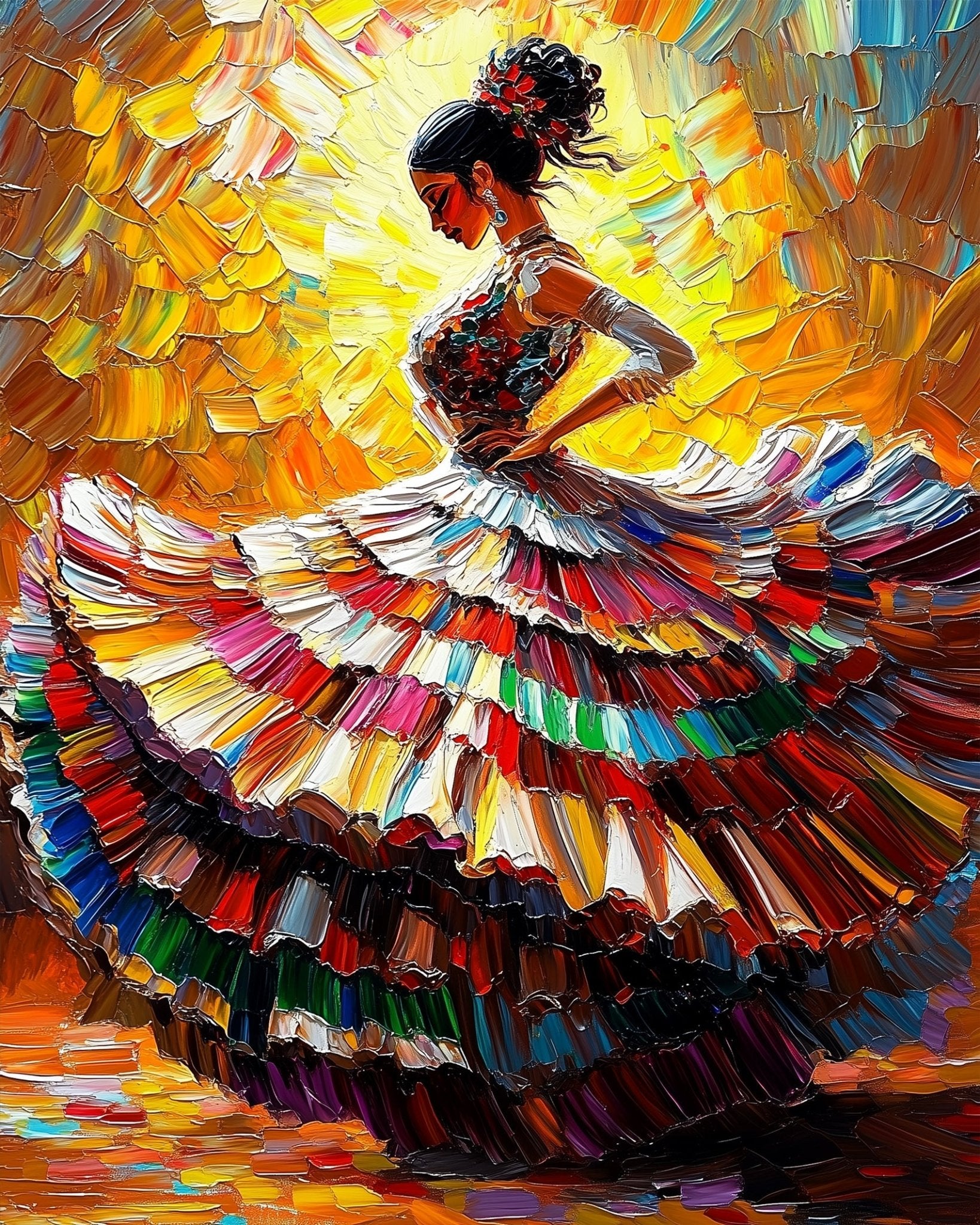 Flamenco Elegance - Dance - BestPaintByNumbers - Paint by Numbers Custom Kit