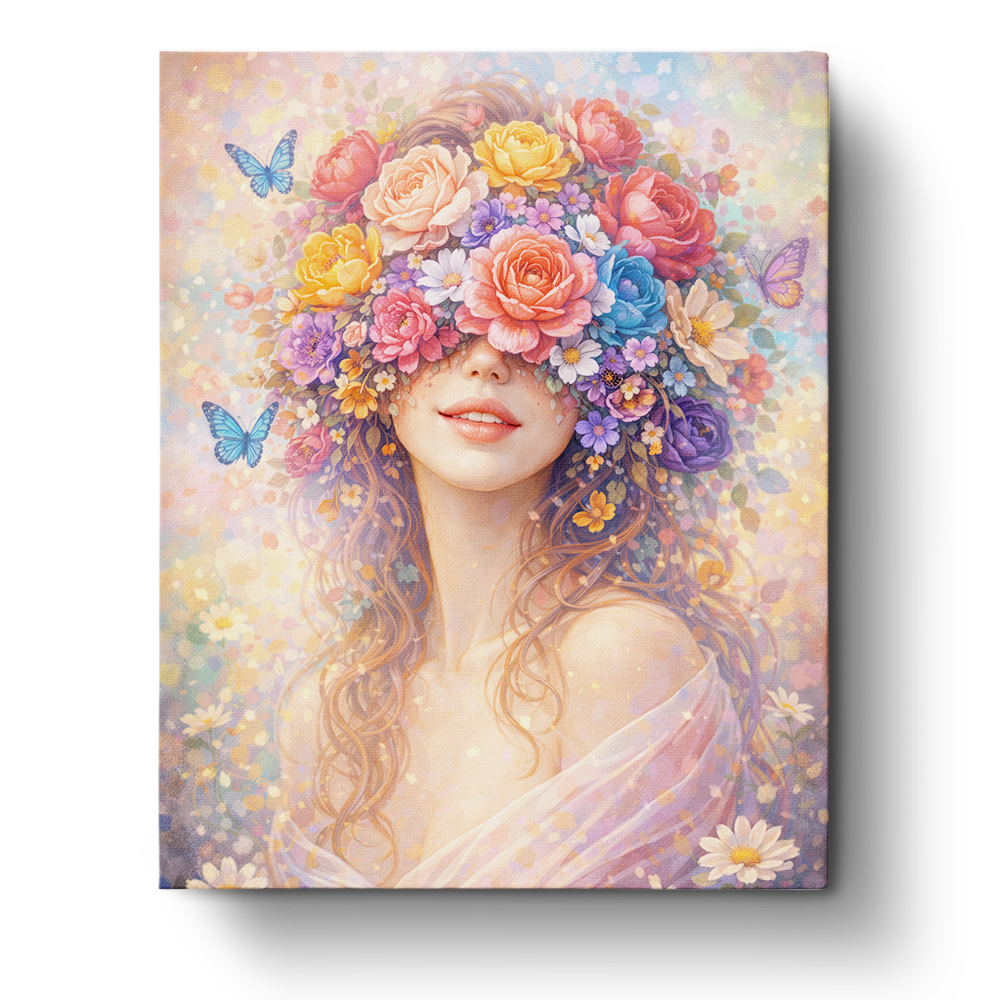 Floral Elegance Vision - Floral Women - BestPaintByNumbers - Paint by Numbers Custom Kit