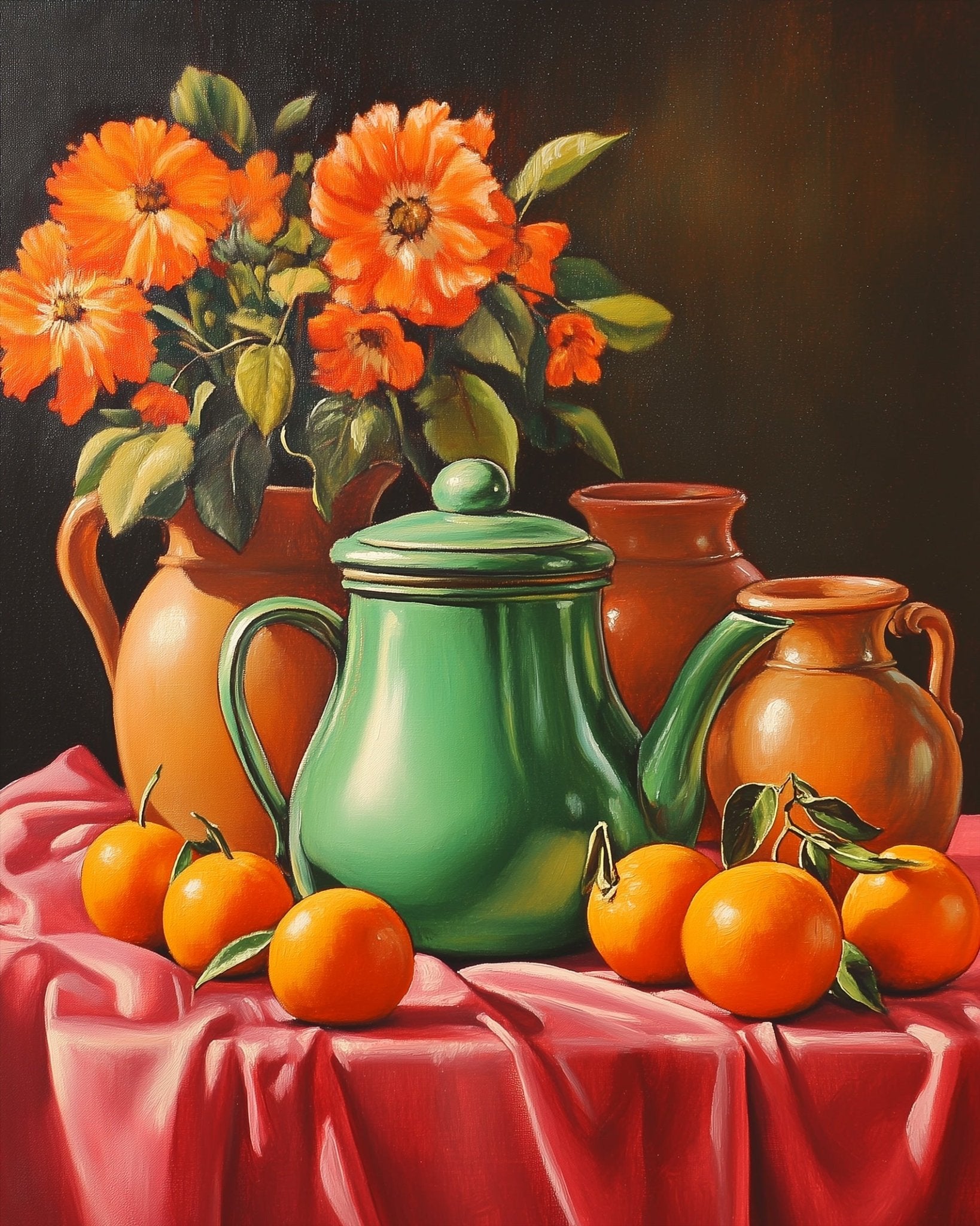 Floral Harmony and Citrus Delight - Still Life - BestPaintByNumbers - Paint by Numbers Custom Kit