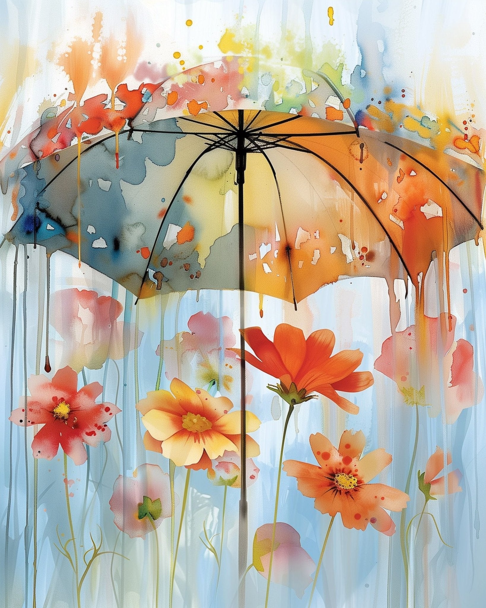 Enjoy mindfulness with this fixed 24-color kit. Paint a vibrant floral umbrella scene, perfect for relaxation.