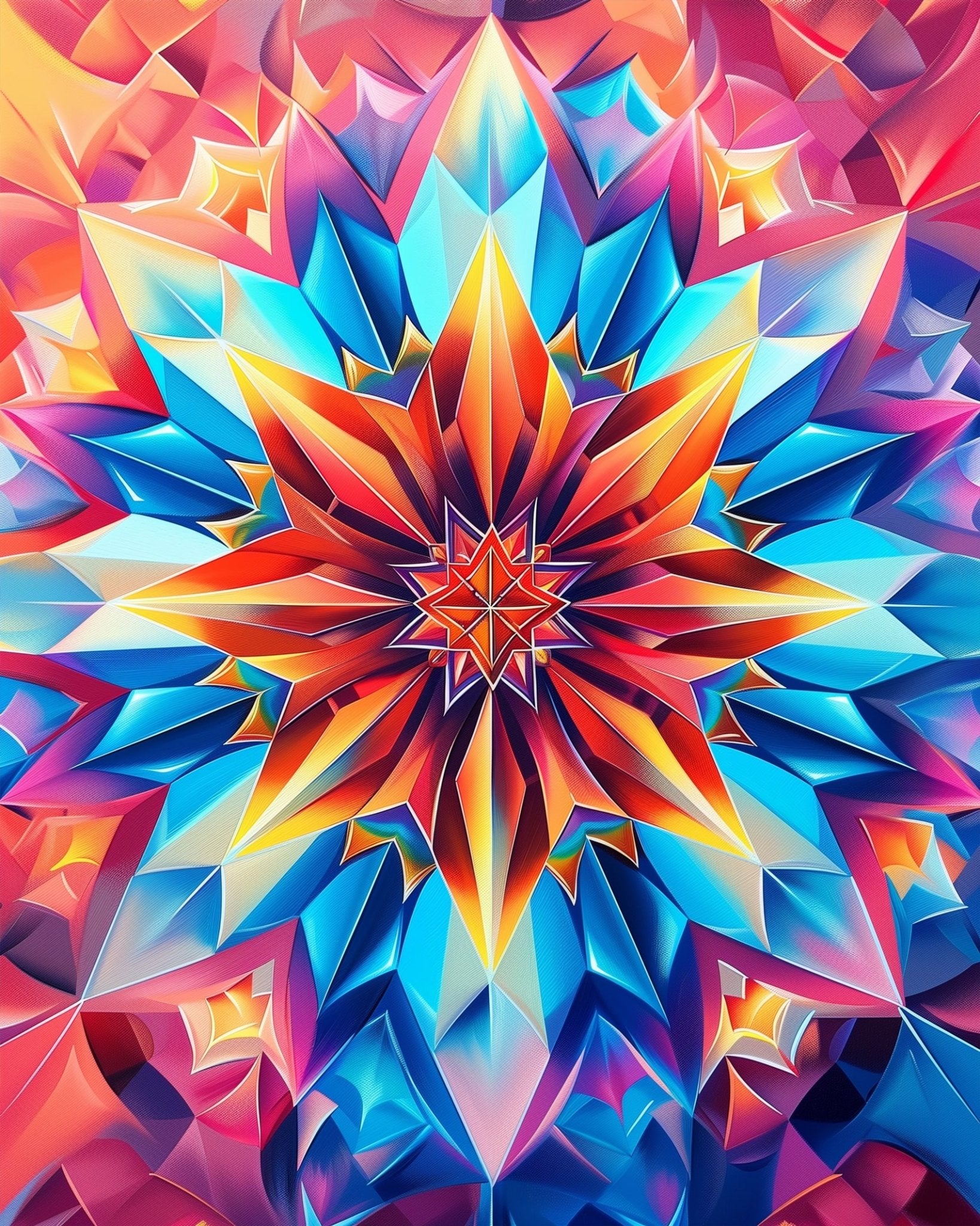 Meditation fixed kit, 24 colors, 12x16in. Colorful geometric pattern inspires creativity and calm.