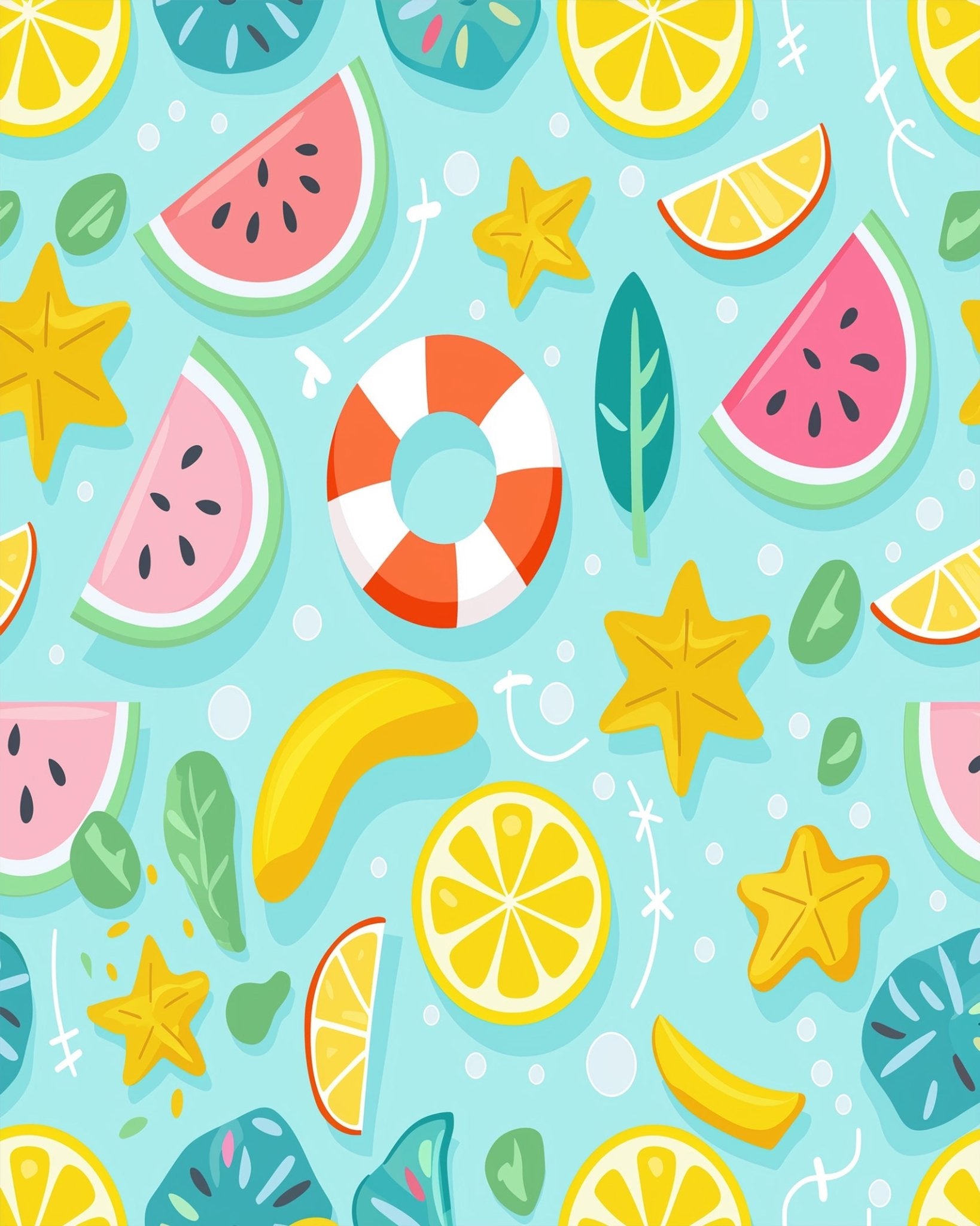Fruity Summer Bliss - Minimalistic - BestPaintByNumbers - Paint by Numbers Custom Kit