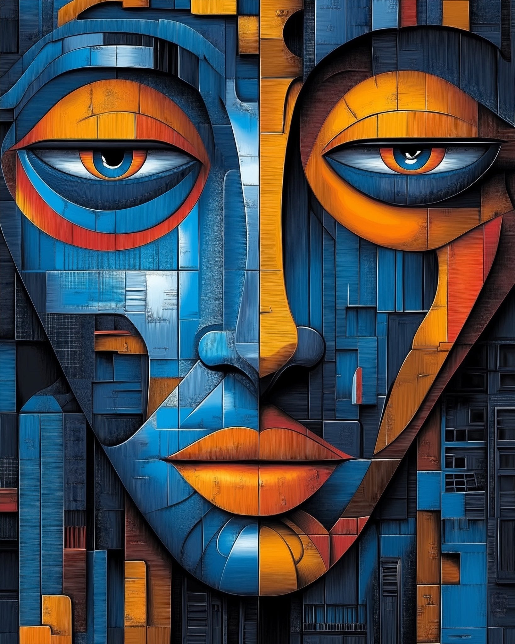 Geometric Faces - Cubism - BestPaintByNumbers - Paint by Numbers Custom Kit