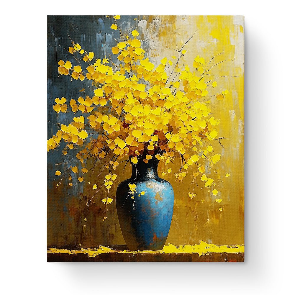 Golden Blossom Vase - Flowers - BestPaintByNumbers - Paint by Numbers Custom Kit