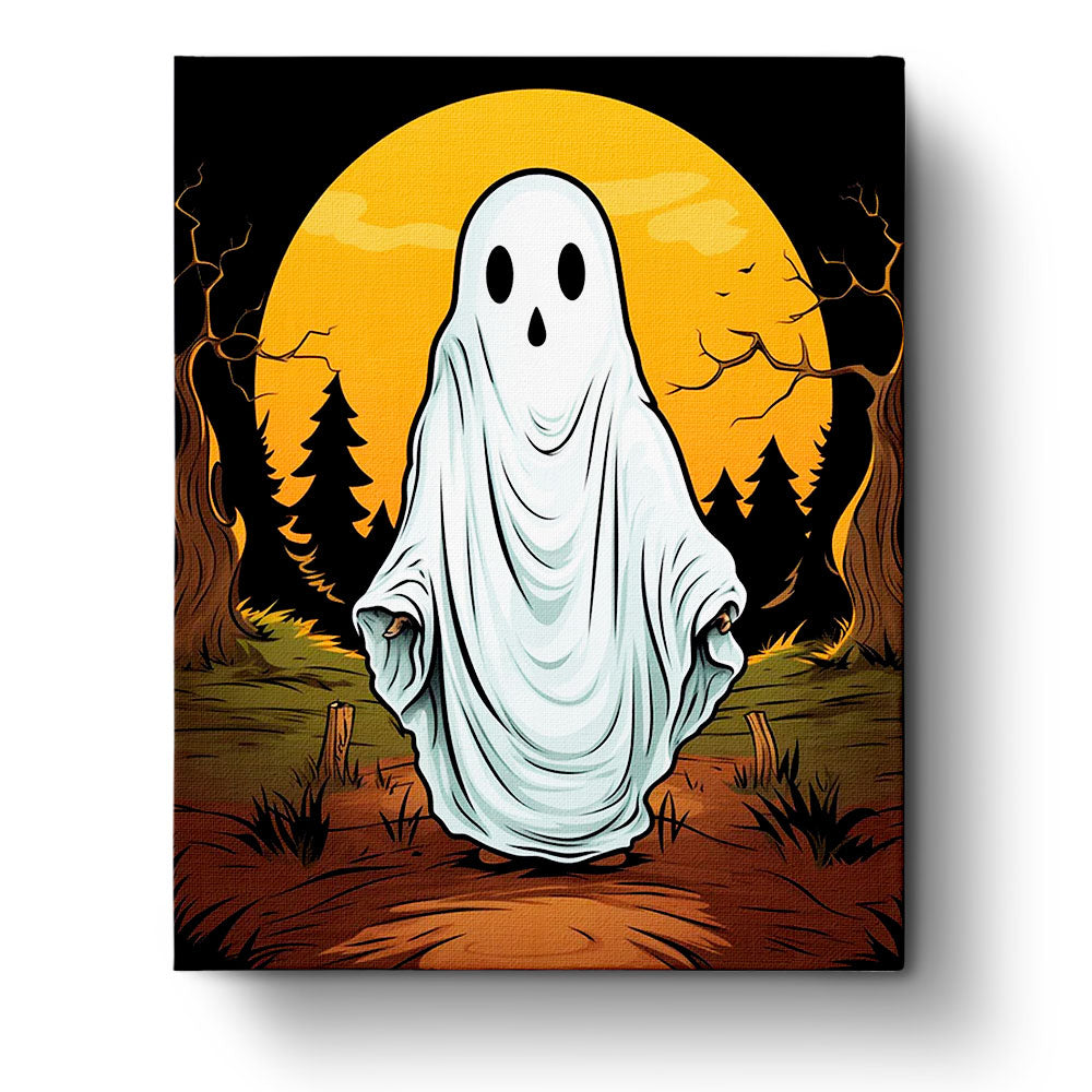 Halloween Ghost - Paint by Numbers - BestPaintByNumbers - Paint by Numbers Fixed Kit