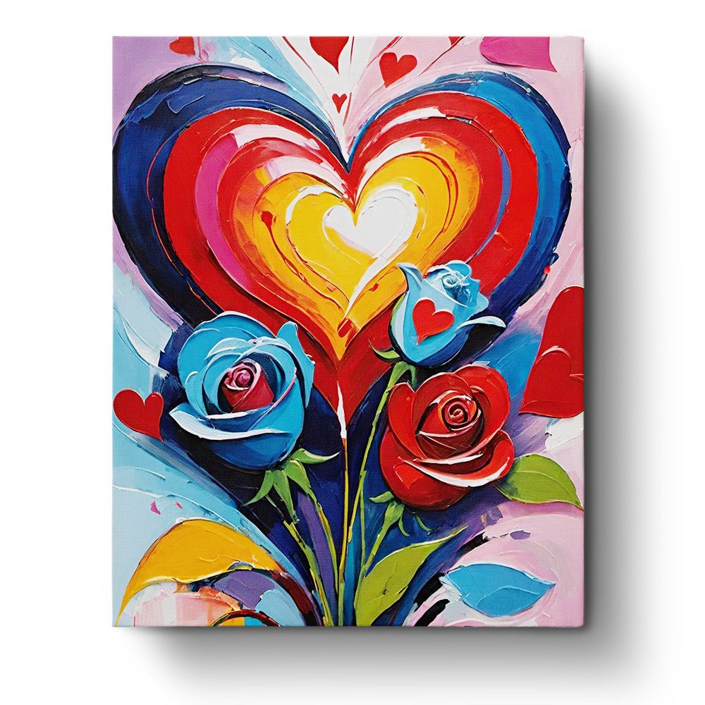 Hearts and Roses - Romance - BestPaintByNumbers - Paint by Numbers Custom Kit