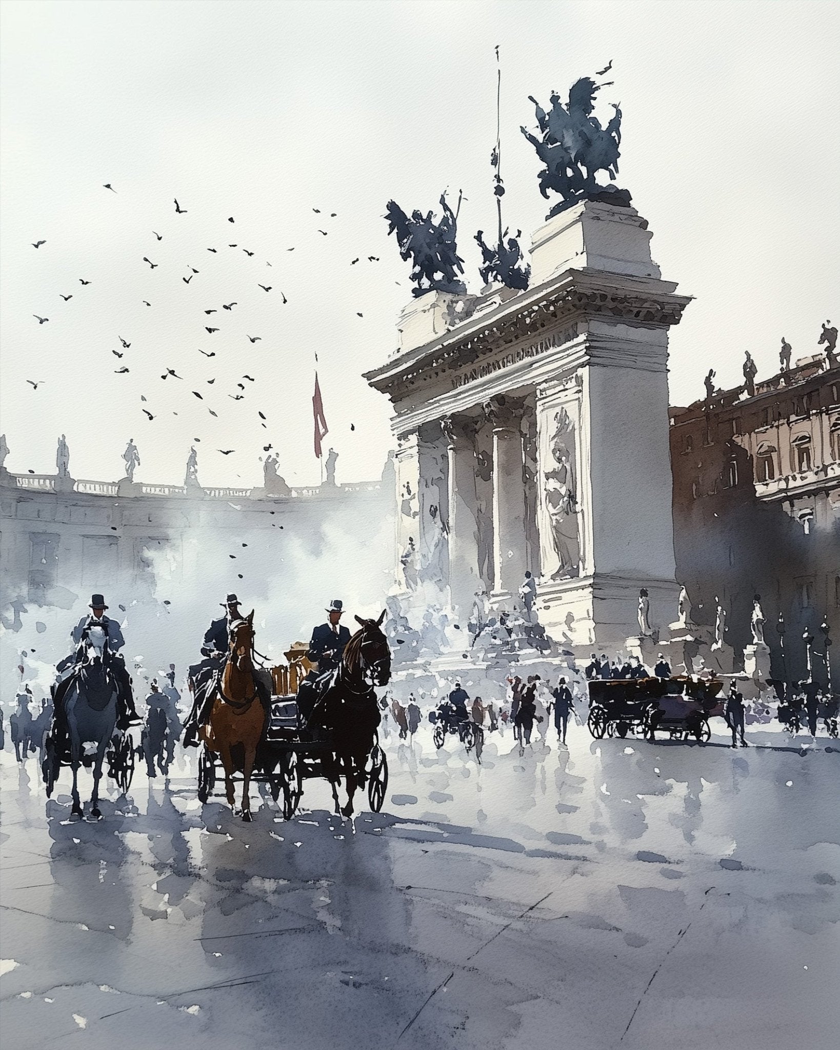 Historic Italian Square - places - BestPaintByNumbers - Paint by Numbers Custom Kit