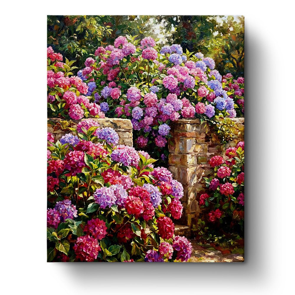 Hydrangea Garden Pathway - Flowers - BestPaintByNumbers - Paint by Numbers Custom Kit