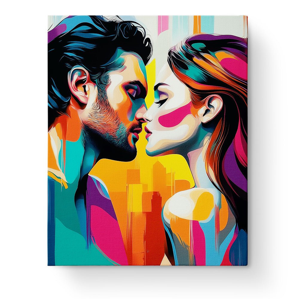 Intimate Colorful Kiss - Romance - BestPaintByNumbers - Paint by Numbers Custom Kit