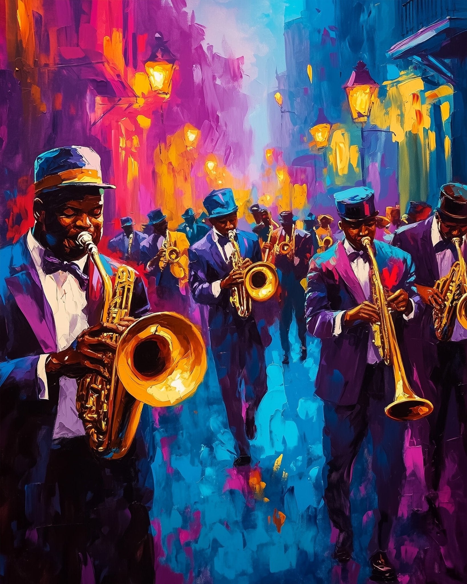 Jazz Street Parade - Festival of the world - BestPaintByNumbers - Paint by Numbers Custom Kit