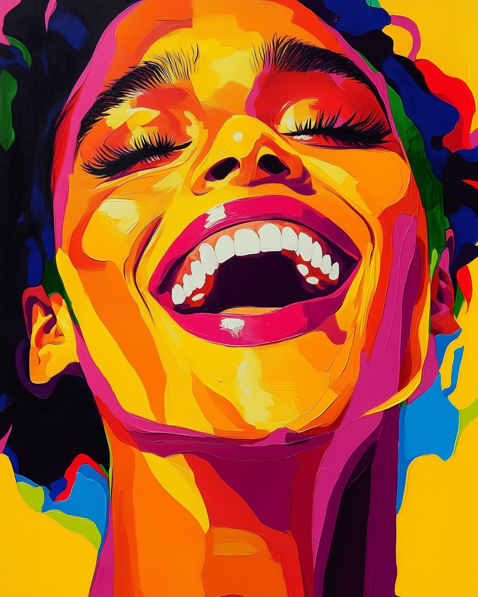 Joyful Expression - Pop Art - BestPaintByNumbers - Paint by Numbers Custom Kit