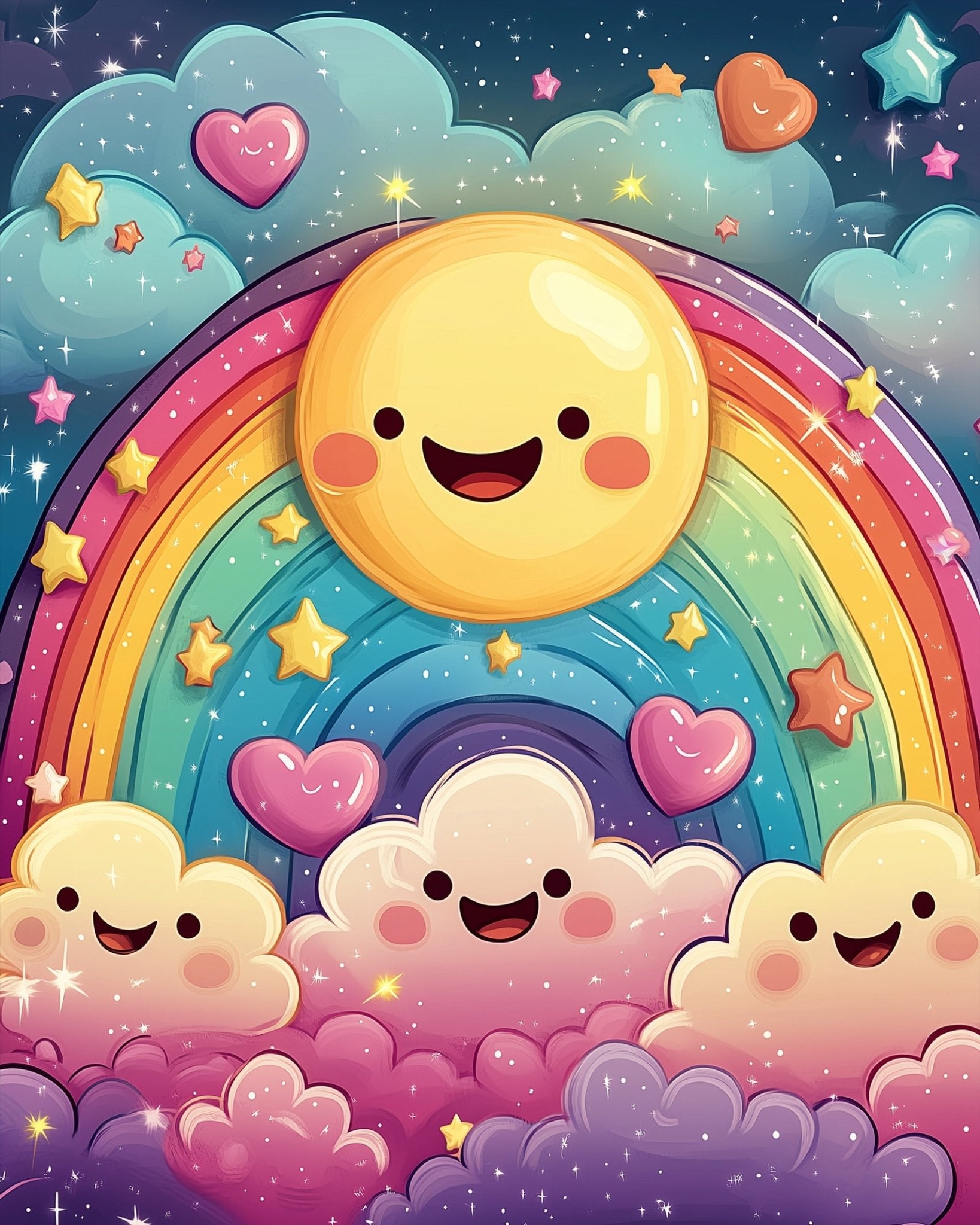 Joyful Rainbow and Stars - Galaxies - BestPaintByNumbers - Paint by Numbers Custom Kit