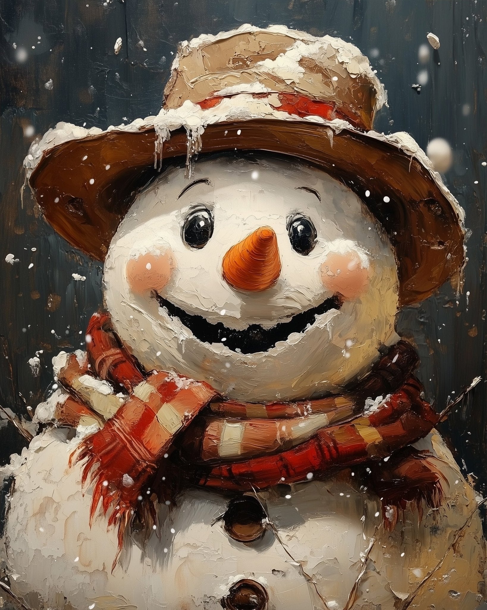 Joyful Snowman - Christmas - BestPaintByNumbers - Paint by Numbers Custom Kit