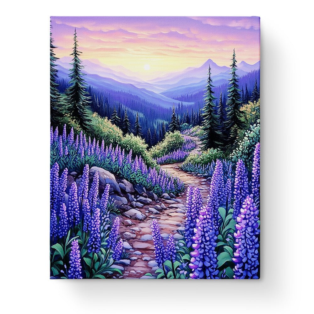 Lavender Pathway at Dusk - Landscape - BestPaintByNumbers - Paint by Numbers Custom Kit
