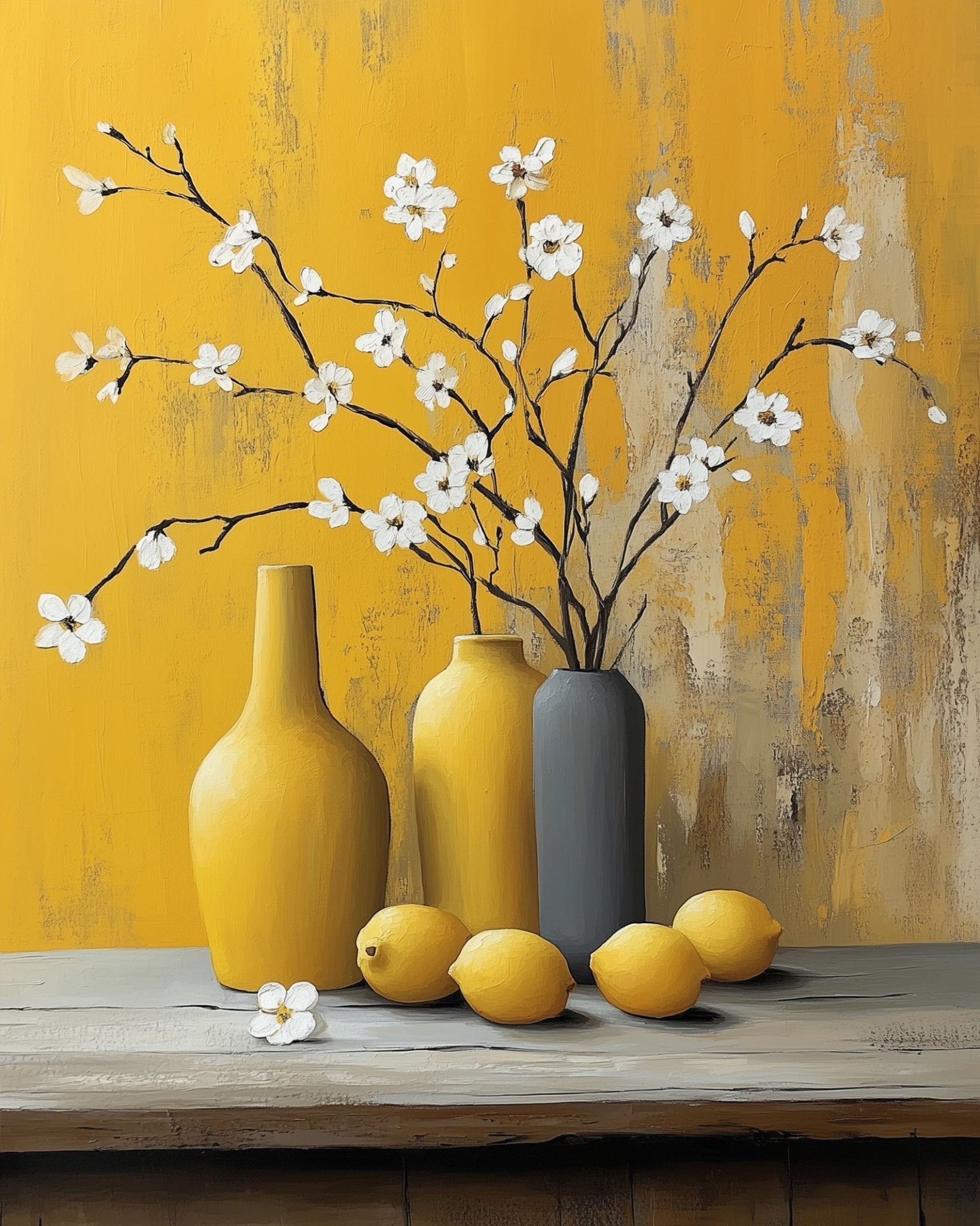 Lemon Vases and Blossoms - Still Life - BestPaintByNumbers - Paint by Numbers Custom Kit