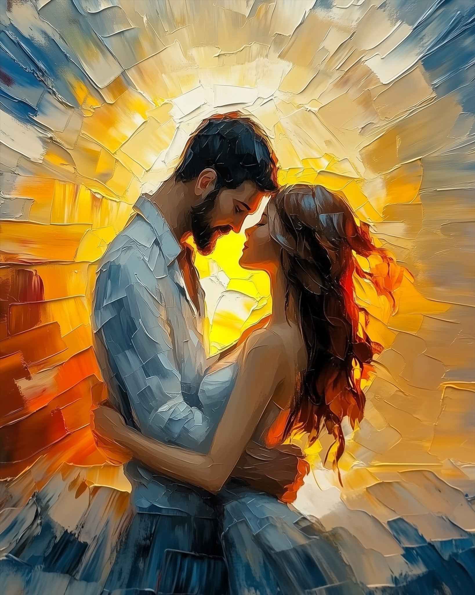 Lovers Embrace - painting - BestPaintByNumbers - Paint by Numbers Custom Kit
