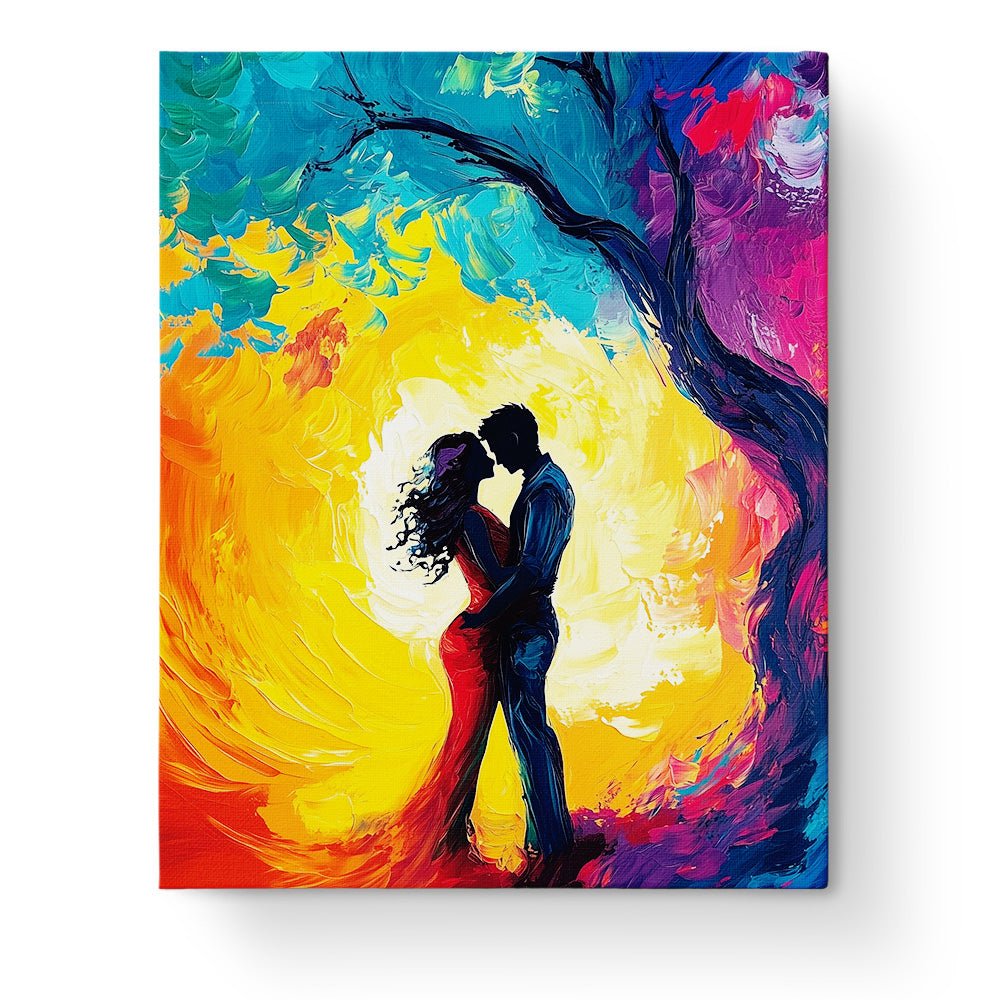 Lovers' Embrace under the Tree - Romance - BestPaintByNumbers - Paint by Numbers Custom Kit