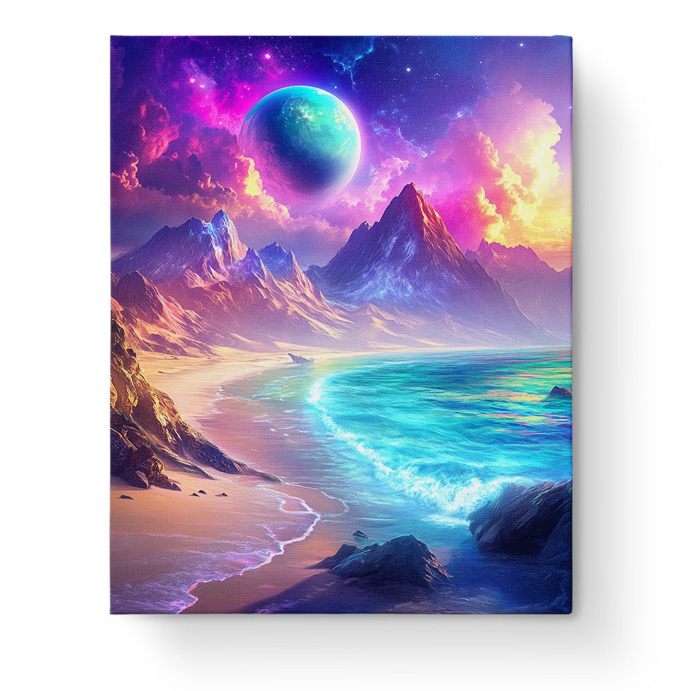 Lunar Mountainscape - Galaxies - BestPaintByNumbers - Paint by Numbers Custom Kit