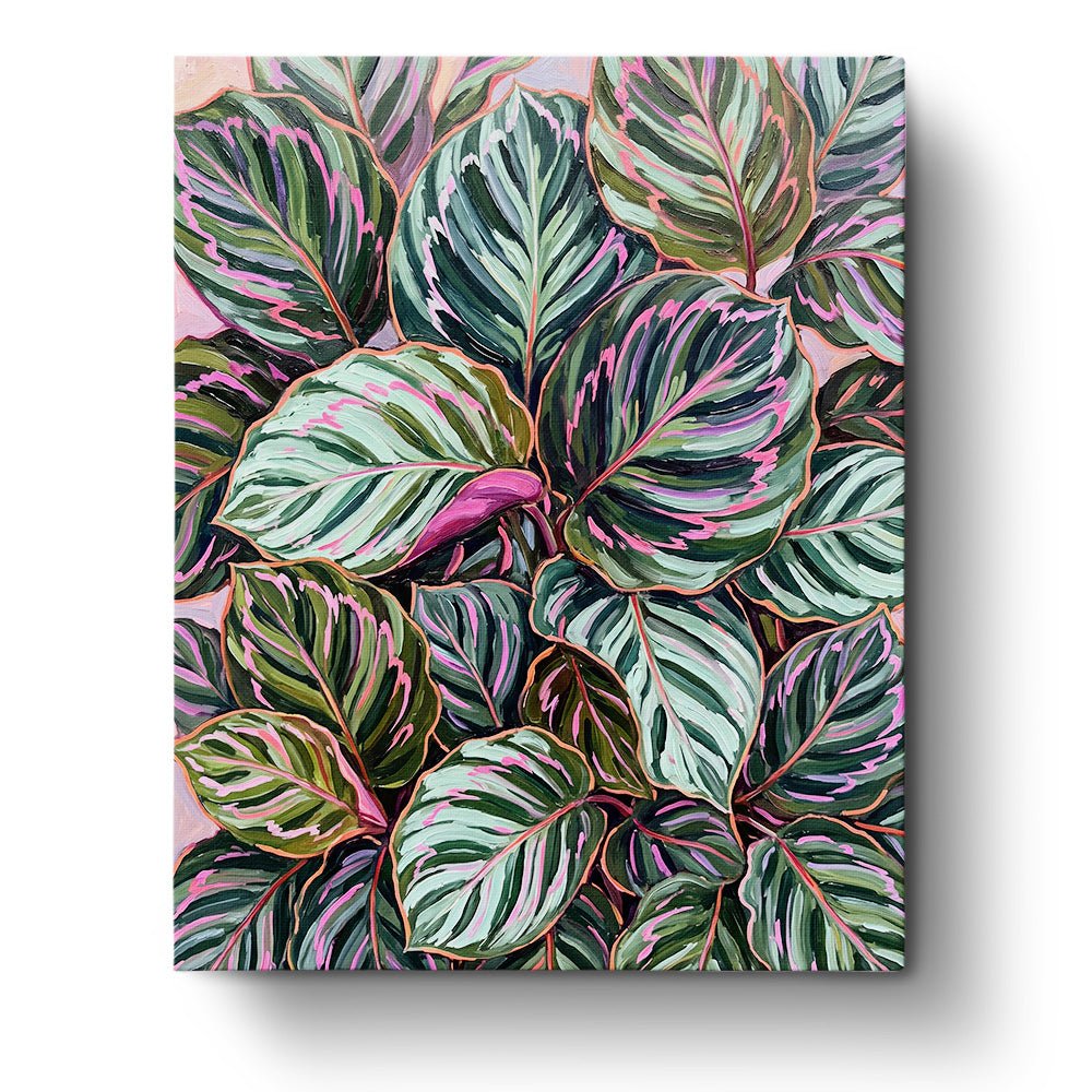Lush Botanical Leaves - Flowers - BestPaintByNumbers - Paint by Numbers Custom Kit