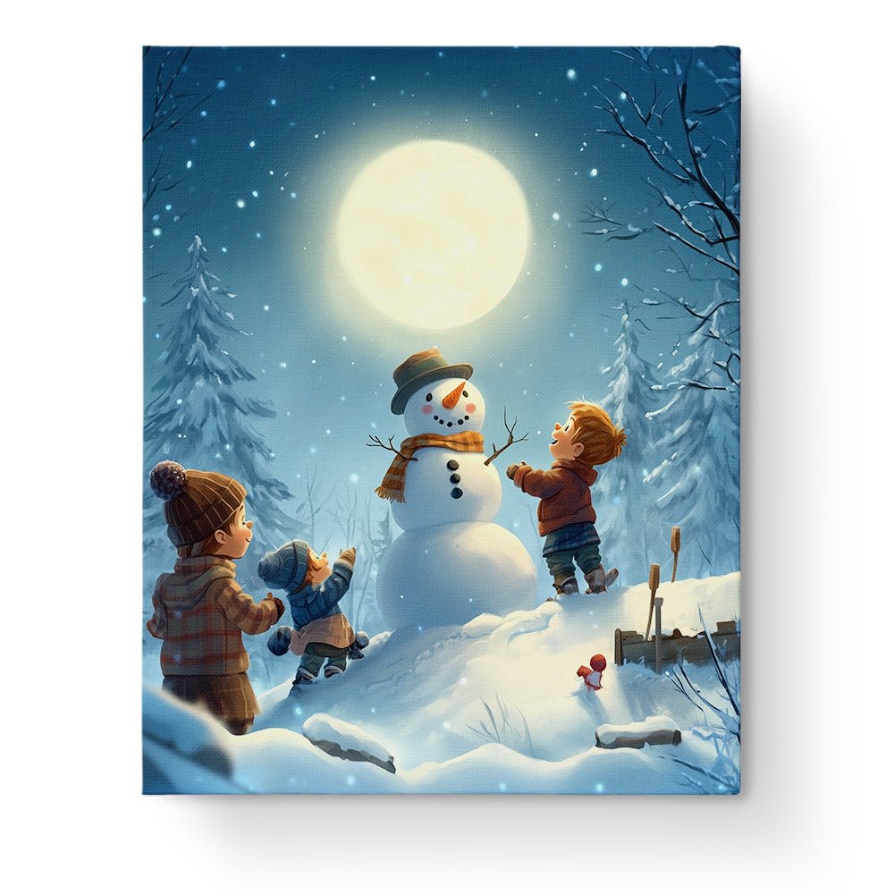 Magical Snowman Adventure - Christmas - BestPaintByNumbers - Paint by Numbers Custom Kit