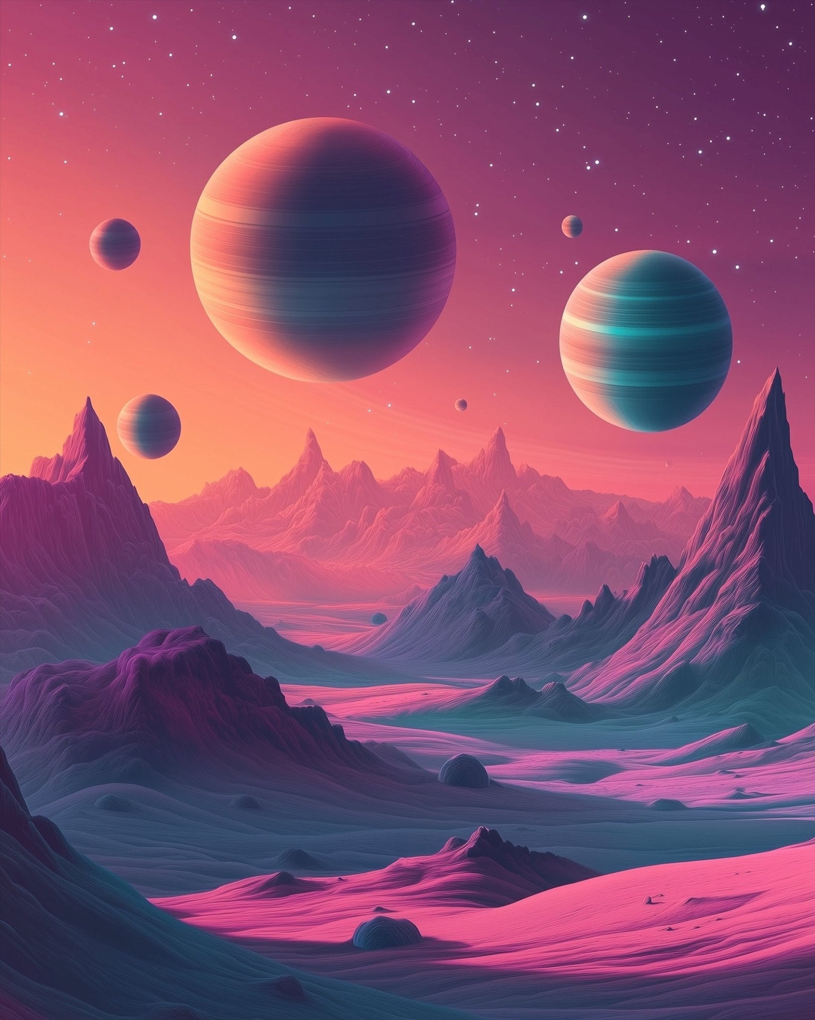 Majestic Cosmic Landscape - Galaxies - BestPaintByNumbers - Paint by Numbers Custom Kit