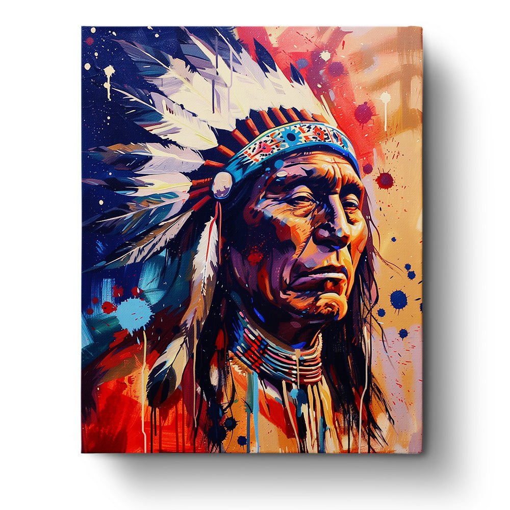 Fixed paint by number kit, 24 colors, 16x20in. Majestic warrior portrait in vibrant tones. Perfect for relaxation.