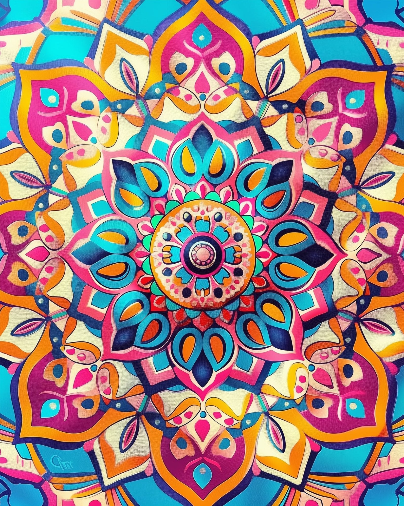 Fixed kit, 24 colors. Bold and vibrant mandala design. Perfect for a calming painting experience.