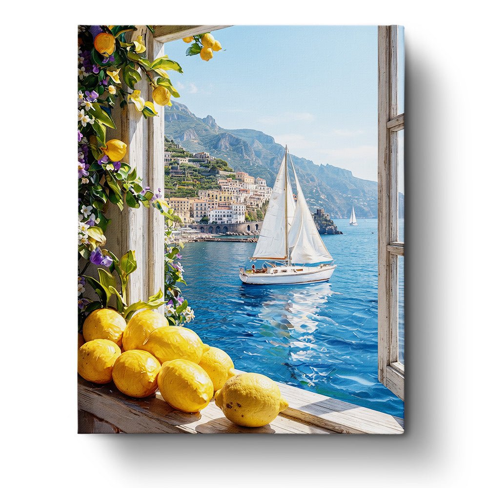 Mediterranean Sailing View - Places - BestPaintByNumbers - Paint by Numbers Custom Kit