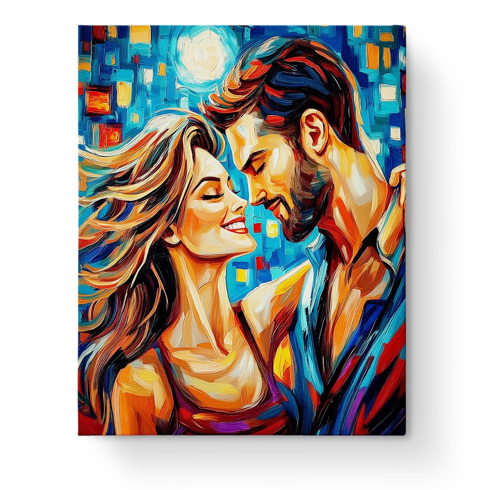 Moonlit Lovers Embrace - Romance - BestPaintByNumbers - Paint by Numbers Custom Kit