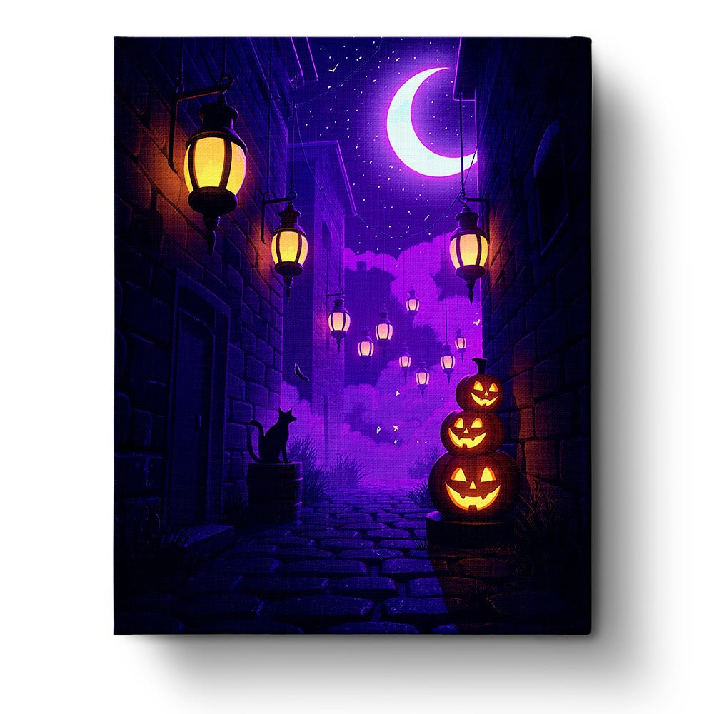 Mystical Halloween Alley - Halloween - BestPaintByNumbers - Paint by Numbers Custom Kit