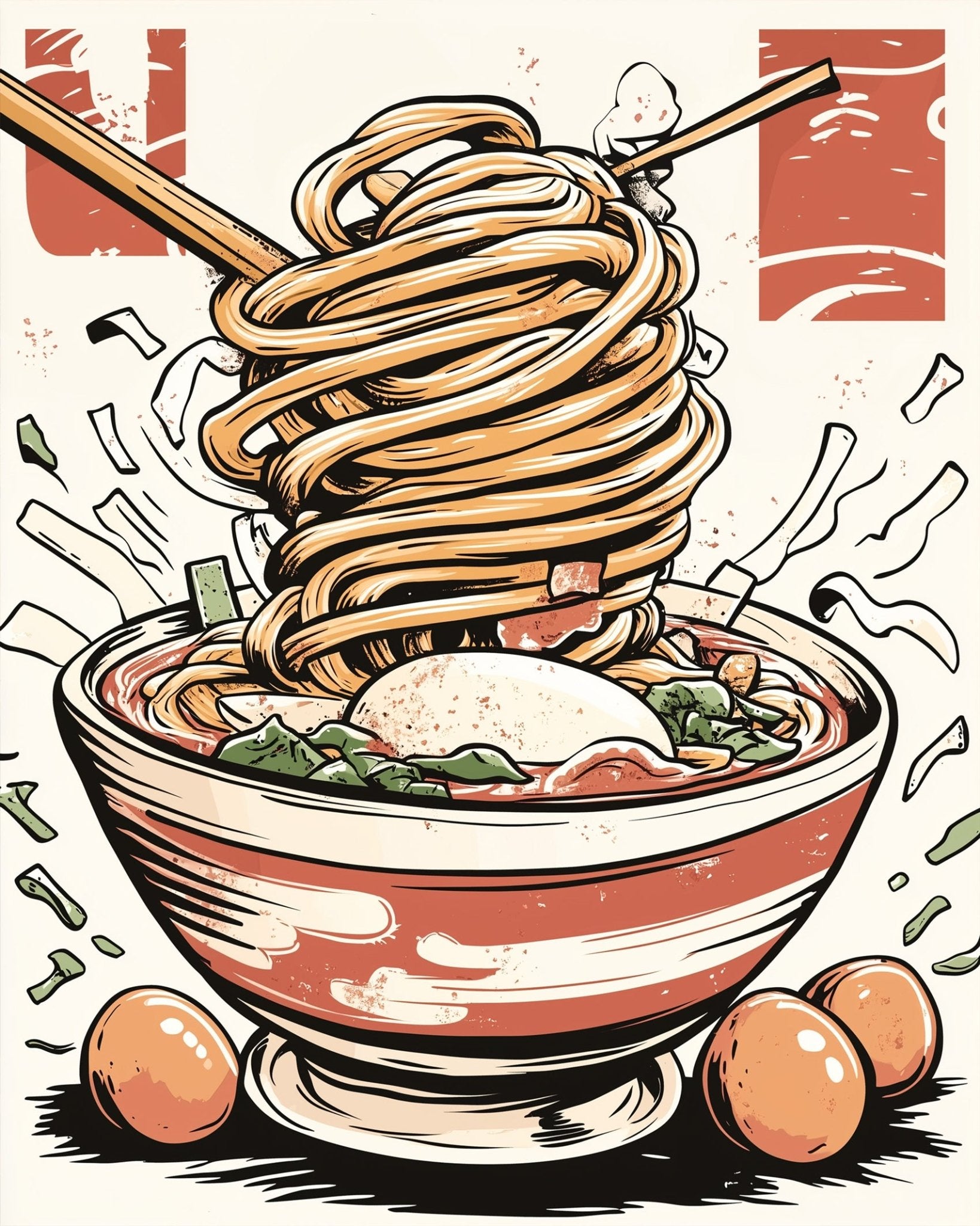 Noodles Delight - Asian Art - BestPaintByNumbers - Paint by Numbers Custom Kit