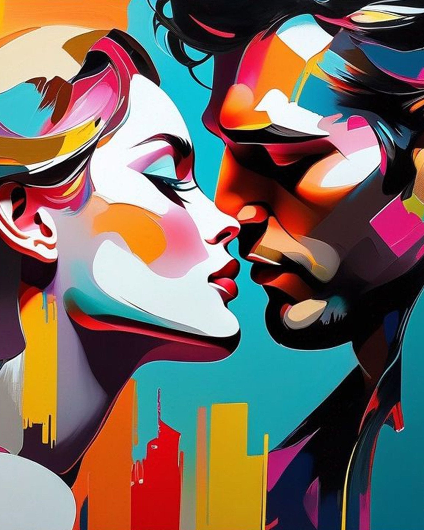 Passionate Embrace - Romance - BestPaintByNumbers - Paint by Numbers Custom Kit