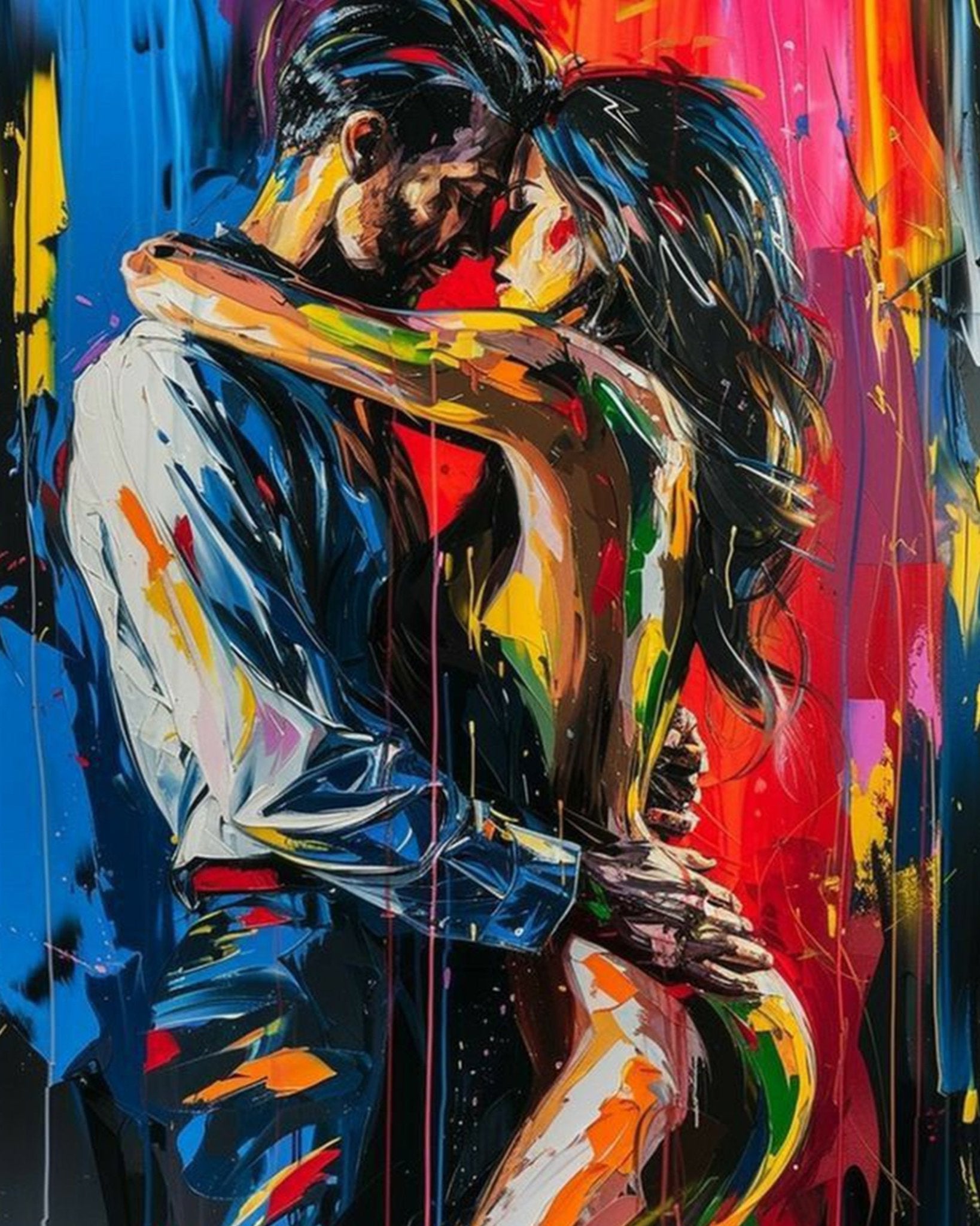 Passionate Embrace - Romance - BestPaintByNumbers - Paint by Numbers Custom Kit