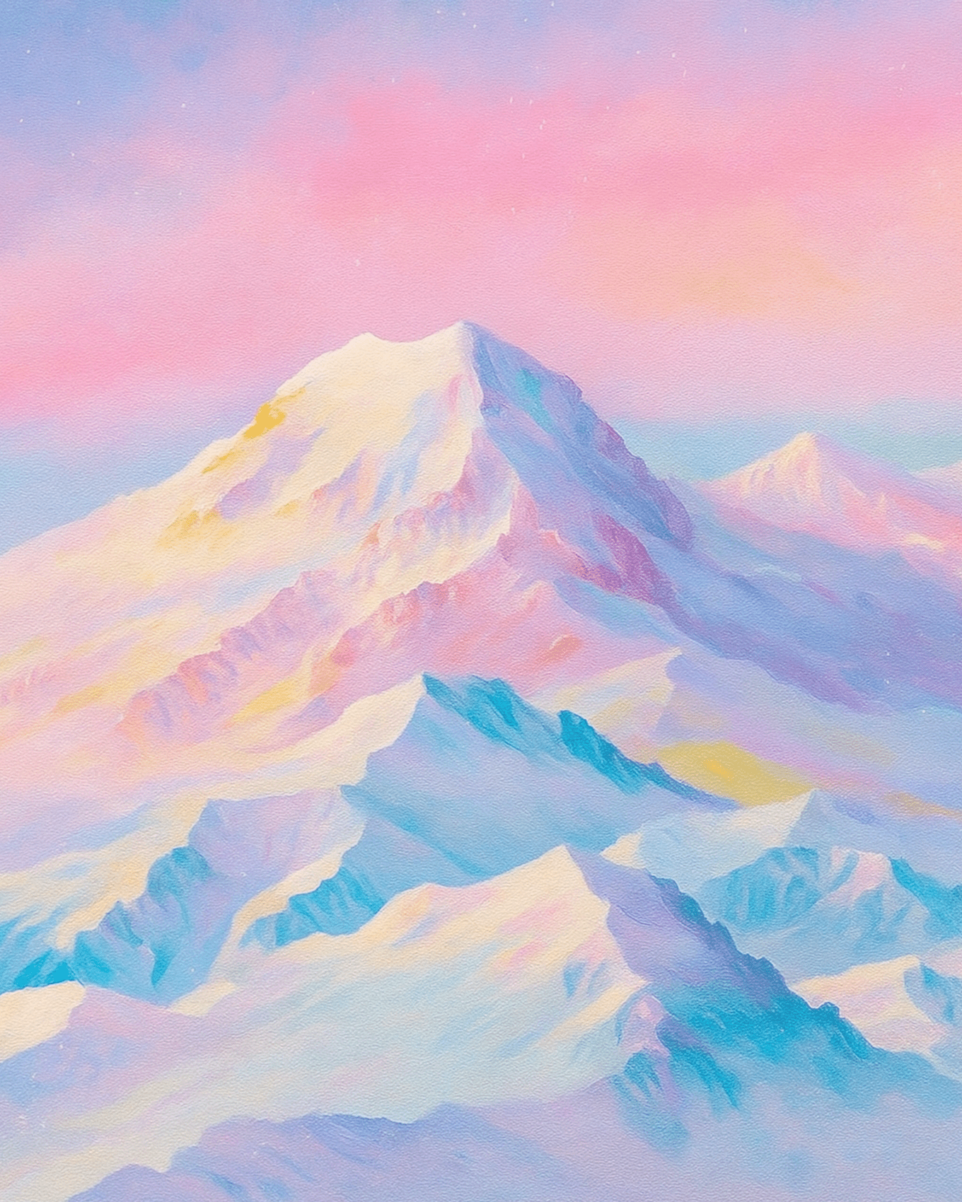 Pastel Mountain Glow - Landscape - BestPaintByNumbers - Paint by Numbers Custom Kit