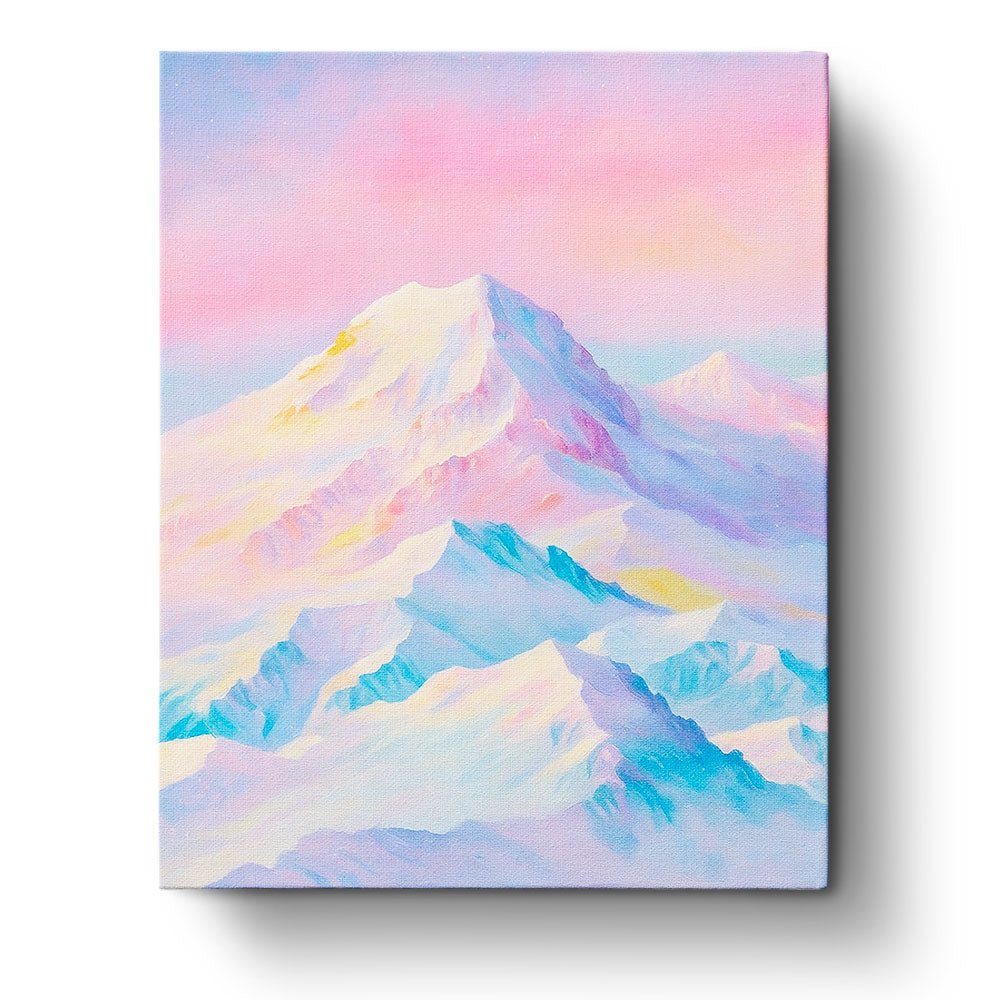 Pastel Mountain Glow - Landscape - BestPaintByNumbers - Paint by Numbers Custom Kit